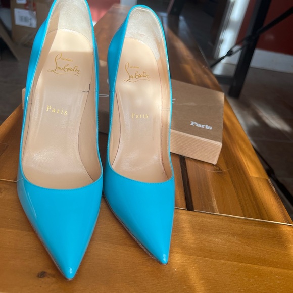 Christian Louboutin So Kate 120mm Sky Blue Patent Pumps - Picture 6 of 11